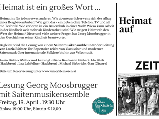 Lesung Georg Moosbrugger mit Saitenmusikensemble