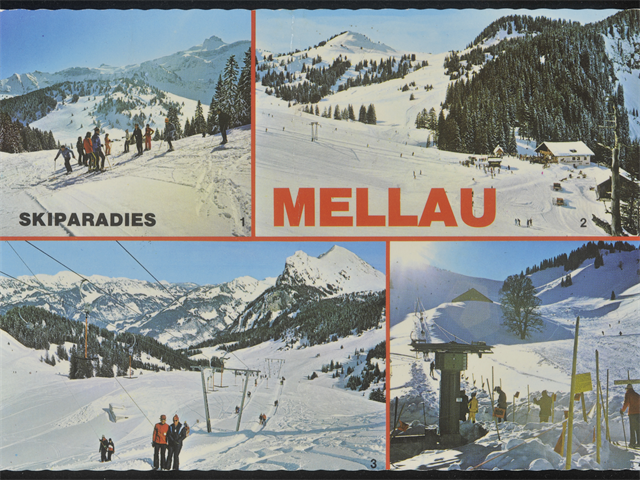 Foto: Foto Branz, Lustenau Ansichtskarte Skiparadies Mellau. Veröffentlichung mit Genehmigung des Rechtinhabers